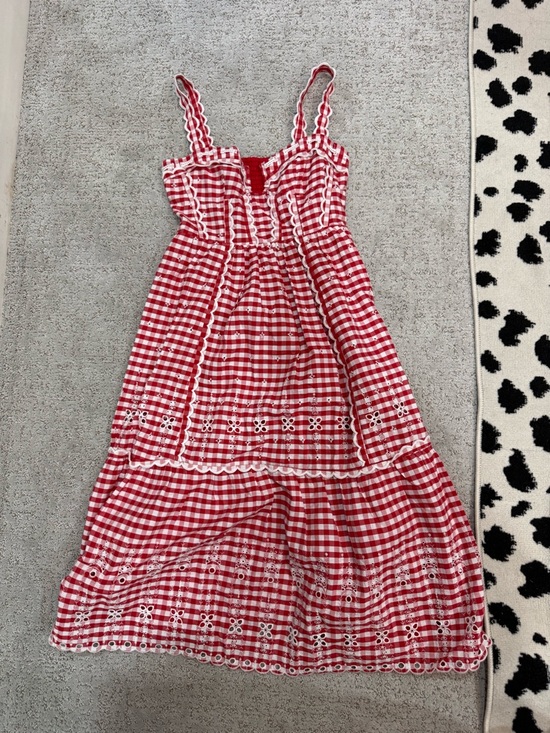 Anthropologie Dresses & Skirts - Anthropologie Red and White Gingham Midi Sundress
